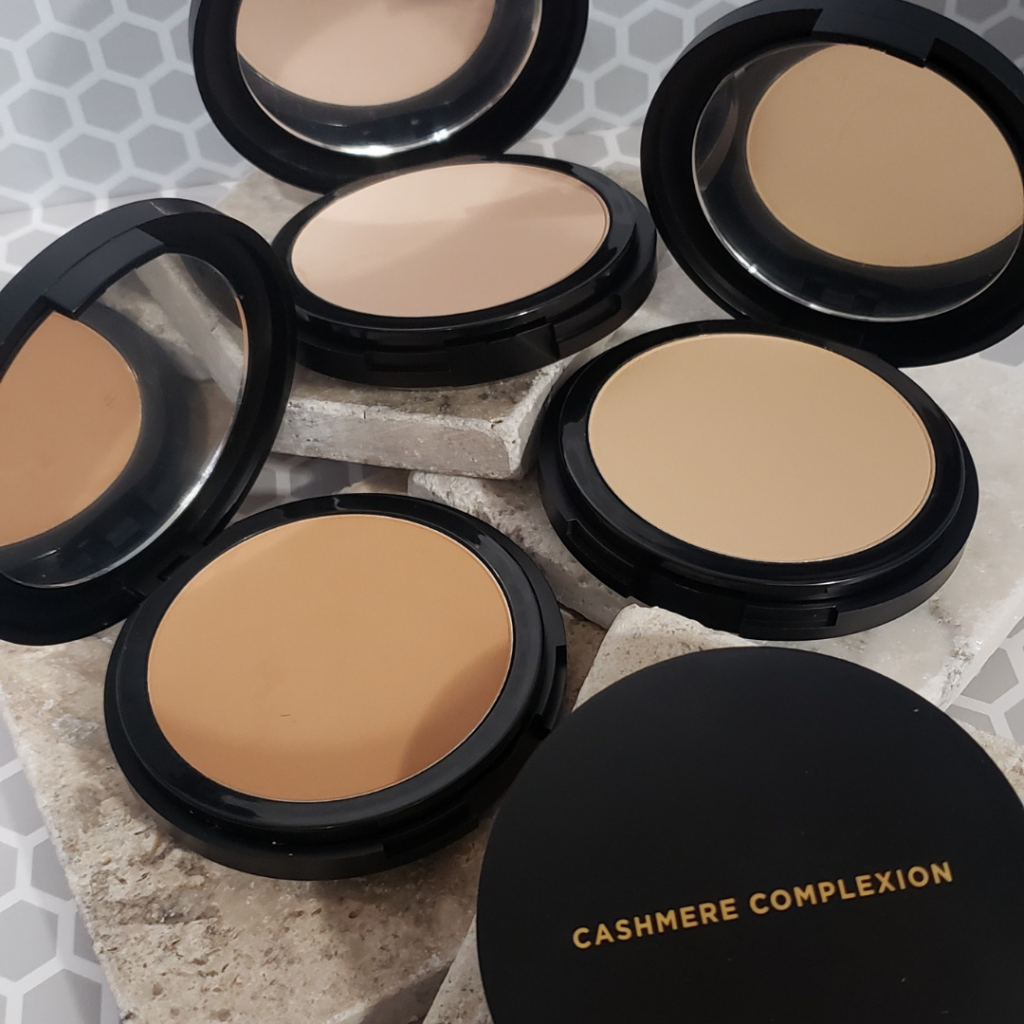Cashmere Complexion Compact Powder Foundation - 3 open compacts and one closed
