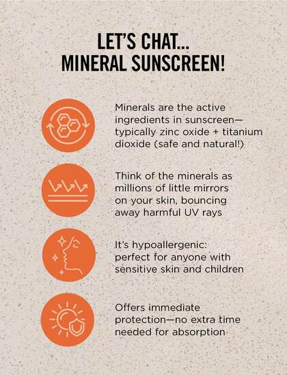 Let's Chat... Mineral Suncreen
rest of photo text found in article