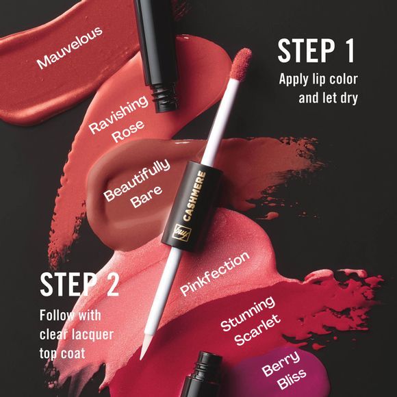 Steps for using Cashmere Rouge Lacquer lip color