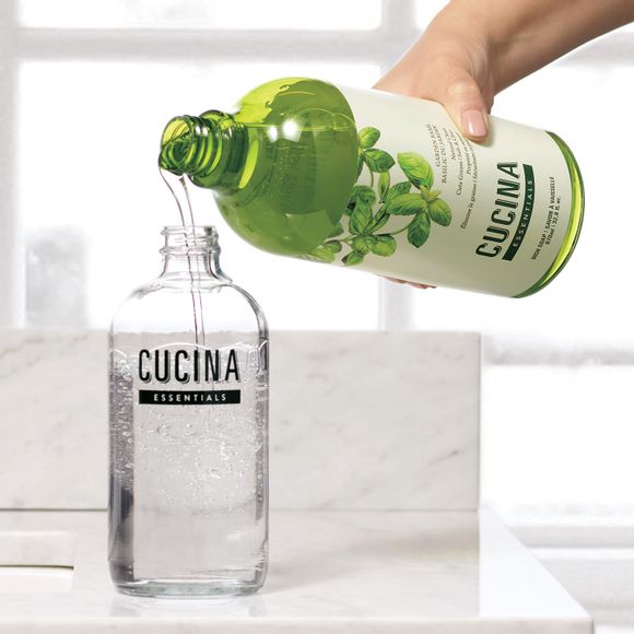 Cucina Essentials Dish Soap in refillable glass bottle