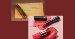 early 1900s lipstick on envelope and 2 modern lipsticks