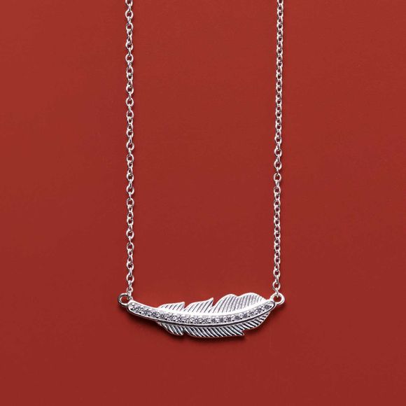 sterling silver feather necklace