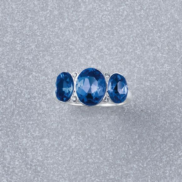 ocean blue mirage 3 stone ring