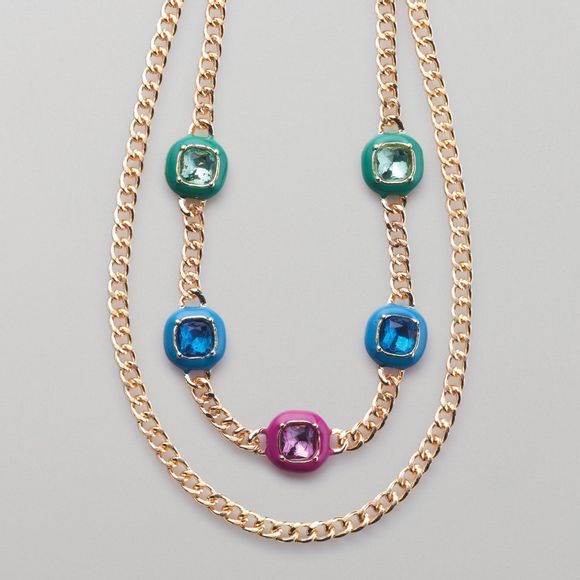 vibrant enamel jewel necklace